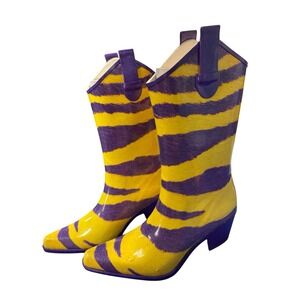 My Game Day Boots Rubber Waterproof Rain Boots LSU Tigers LA Lakers Cowgirl Sz 8